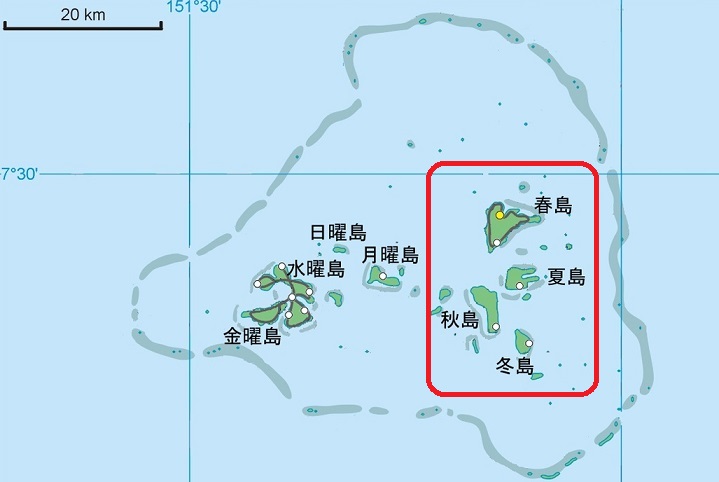 チューク諸島とジープ島